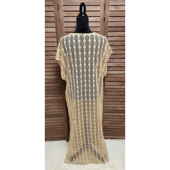 Tahari New Large L Hollow Slit Styled Short Sleeve V-Neck Summer Beach Cover-Up - Picture 7 of 8